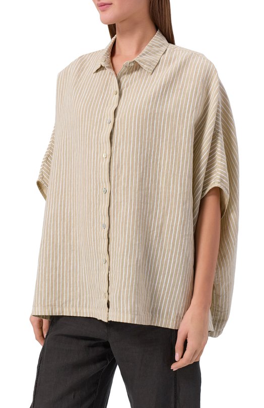 Льняная рубашка 120% Lino 33ALIW1PLA/000G470 Бежевый  33ALIW1PLA/000G470 Фото 3