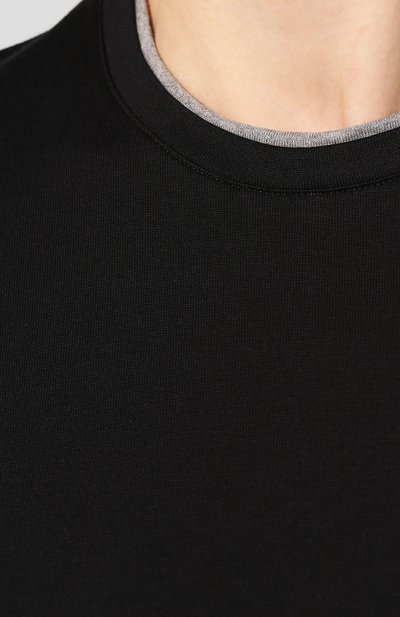 Хлопковая футболка ELEVENTY PLATINUM черного цвета по цене 15800 руб., арт. A75TSHA03 JER0A006, фото 5 Хлопковая футболка ELEVENTY PLATINUM, арт. A75TSHA03 JER0A006, фото 5
