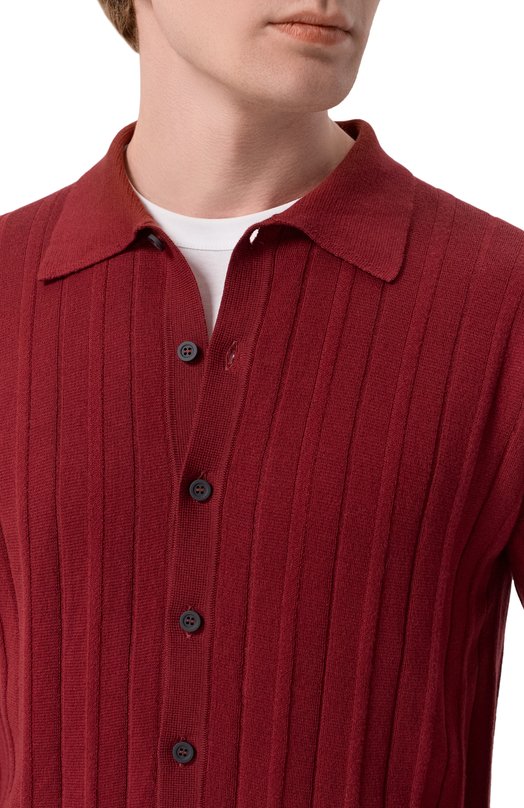 Хлопковый кардиган Kiton UMM0741 Бордовый  UMM0741 Фото 5