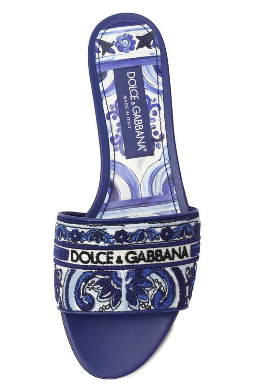Текстильные шлепанцы Bianca Dolce & Gabbana CQ0571/AV804 Синий  CQ0571/AV804 Фото 6