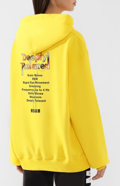 Хлопковое худи MSGM желтого цвета по цене 24500 руб., арт. 2642MDM250X 195299, фото 4 Хлопковое худи MSGM, арт. 2642MDM250X 195299, фото 4