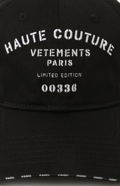 Мужская хлопковая бейсболка VETEMENTS черного цвета, арт. UA53CA100B 1052/M | Фото 4 (Материал: Текстиль, Хлопок; Материал сплава: Проставлено; Нос: Не проставлено)