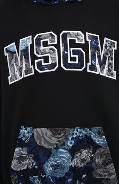 Женский хлопковое худи MSGM черного цвета, арт. 2941MDM174 207799 | Фото 5 (Рукава: Длинные; Длина (для топов): Стандартные; Материал сплава: Проставлено; Материал внешний: Хлопок; Женское Кросс-КТ: Худи-одежда; Драгоценные камни: Проставлено)