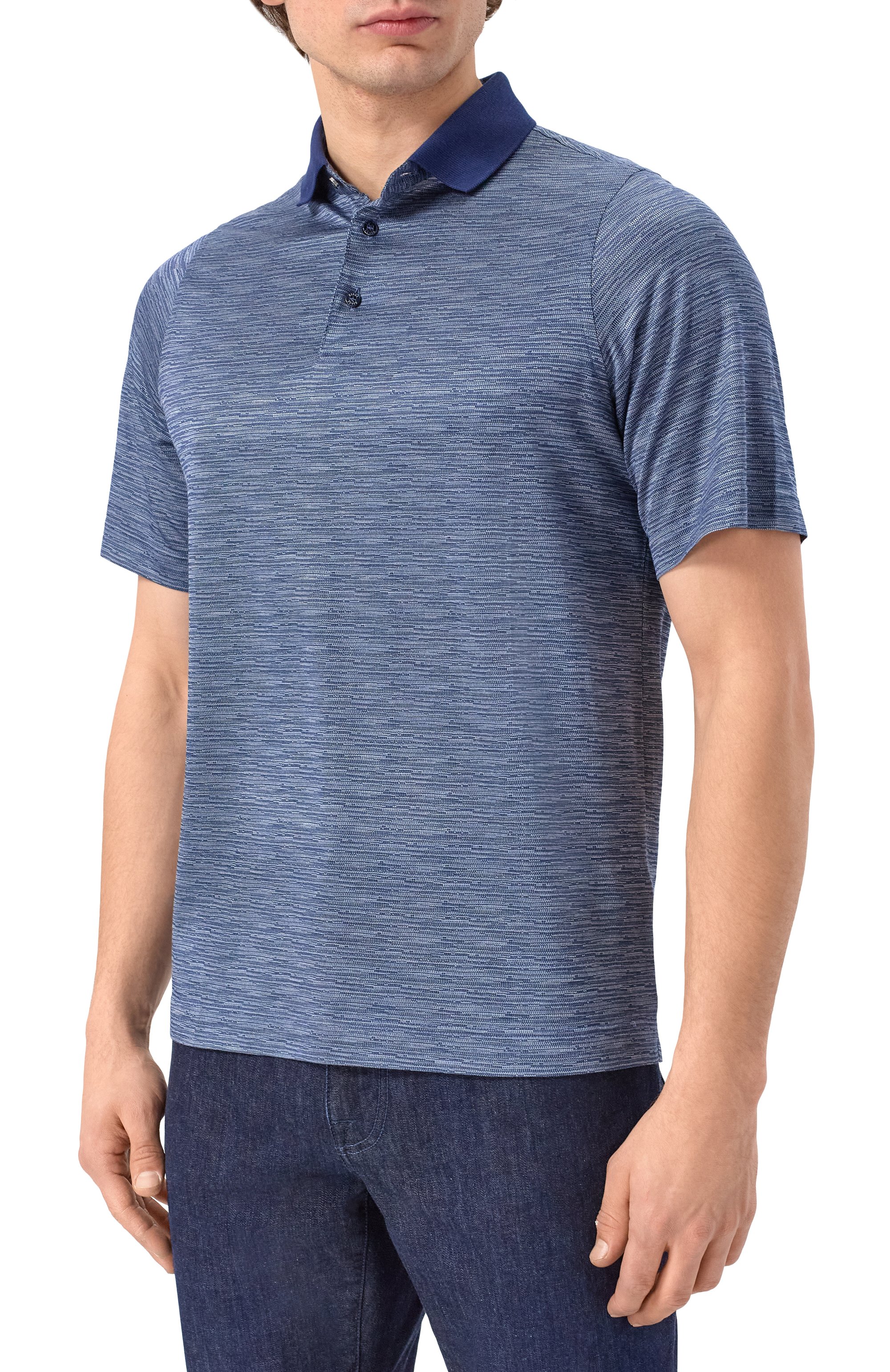 Шелковое поло ZILLI синего цвета по цене 107500 руб., арт. KBP002M0600VZLU00, фото 3 Шелковое поло ZILLI, арт. KBP002M0600VZLU00, фото 3