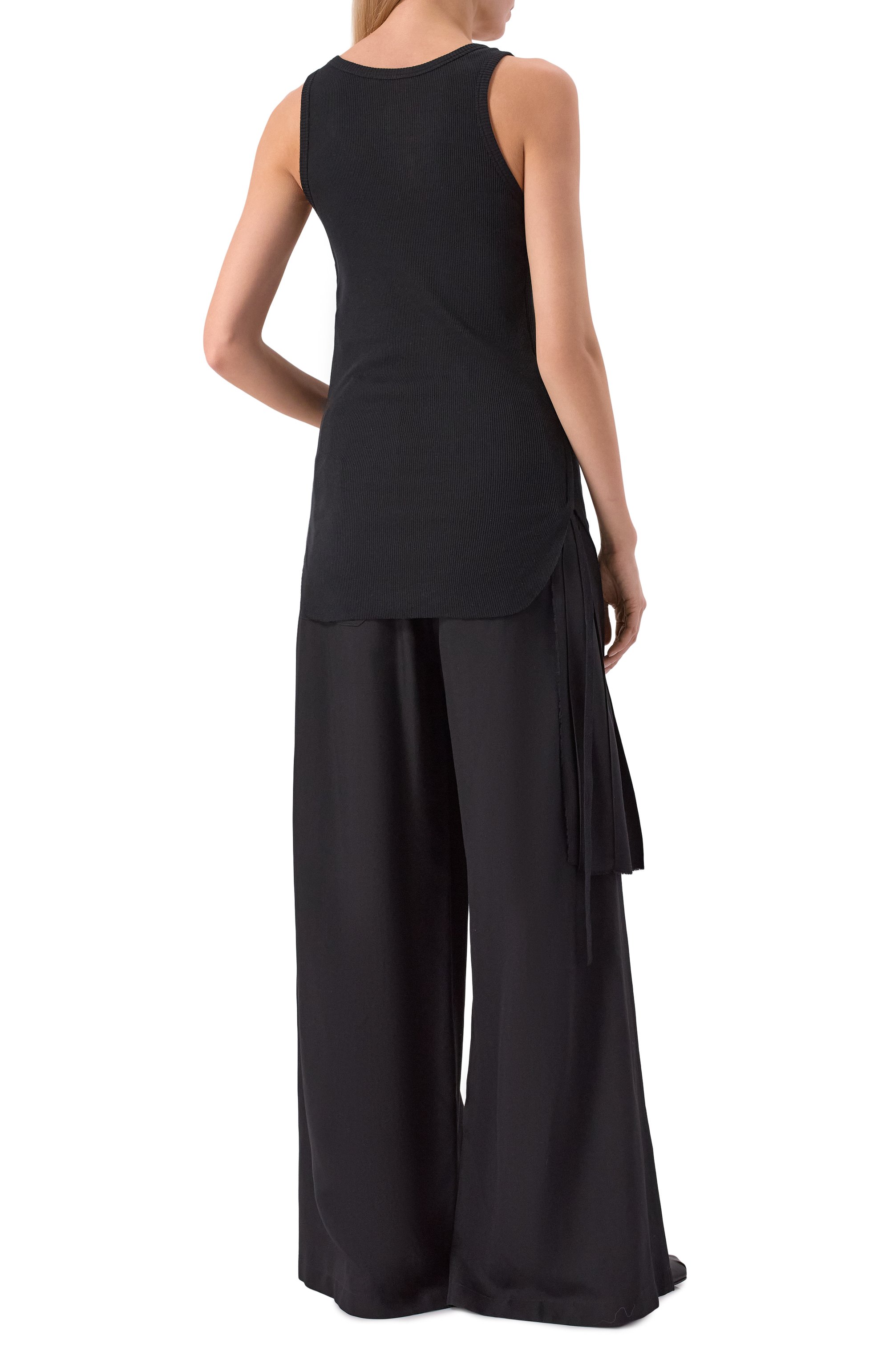 Хлопковая майка ANN DEMEULEMEESTER черного цвета по цене 32800 руб., арт. B0011982/FA659, фото 4 Хлопковая майка ANN DEMEULEMEESTER, арт. B0011982/FA659, фото 4