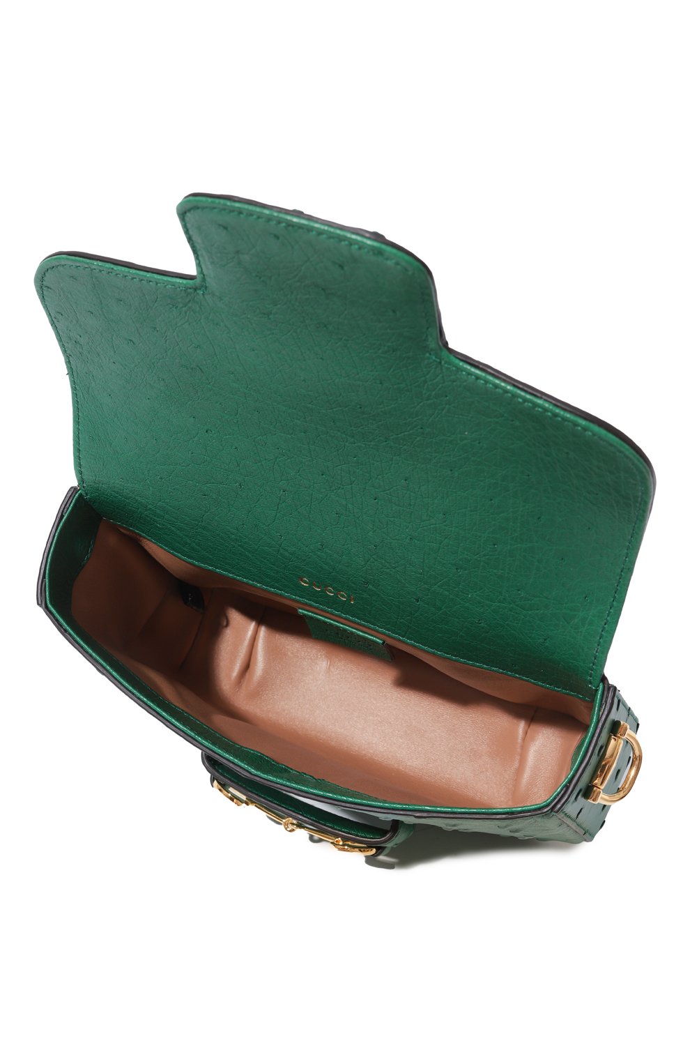 Сумка 1955 horsebit mini из кожи страуса GUCCI, арт. 658574 EY0DG, фото 6