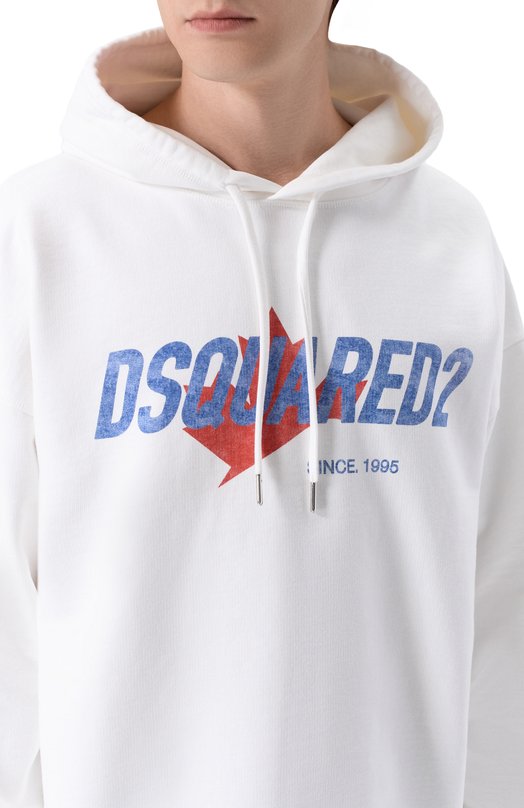 Хлопковое худи Dsquared2 S74GU0951/D25028 Белый  S74GU0951/D25028 Фото 5