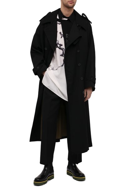 Шерстяной тренч YOHJI YAMAMOTO черного цвета по цене 290000 руб., арт. HR-C19-821, фото 2 Шерстяной тренч YOHJI YAMAMOTO, арт. HR-C19-821, фото 2