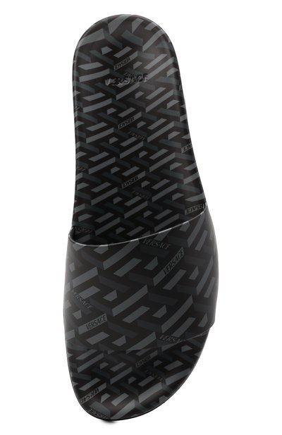 Шлепанцы VERSACE темно-серого цвета по цене 45000 руб., арт. DSU6516/1A01736, фото 5 Шлепанцы VERSACE, арт. DSU6516/1A01736, фото 5