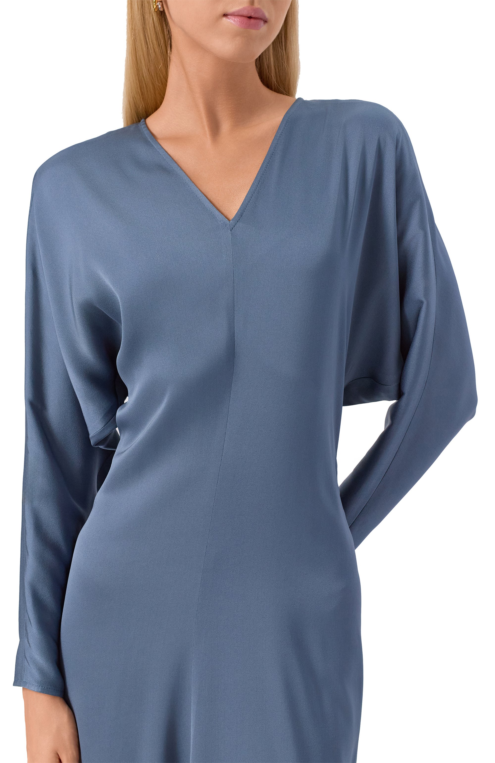 Атласное платье AGNONA синего цвета по цене 385500 руб., арт. TR1008E/U5073E, фото 5 Атласное платье AGNONA, арт. TR1008E/U5073E, фото 5