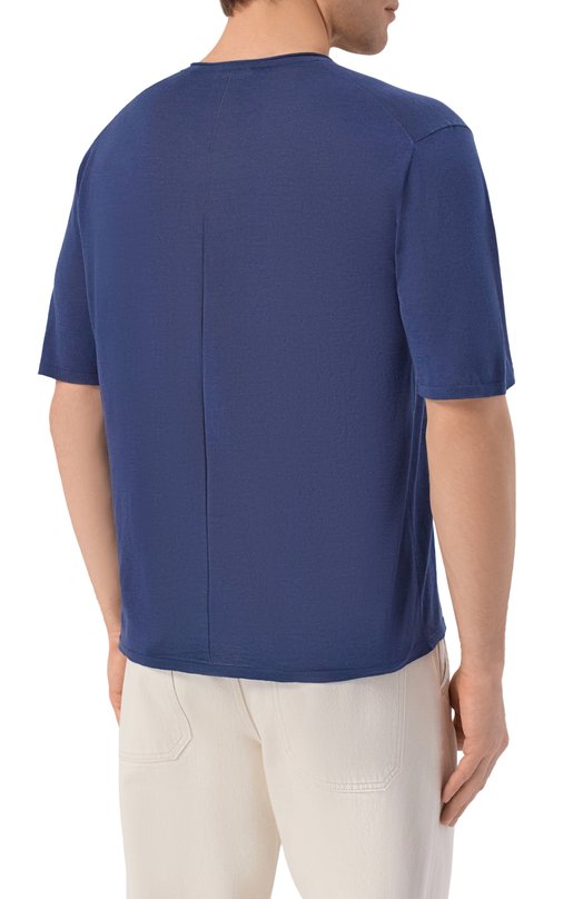 Пуловер из шелка и хлопка 12 STOREEZ 137281 Синий  137281 Фото 4