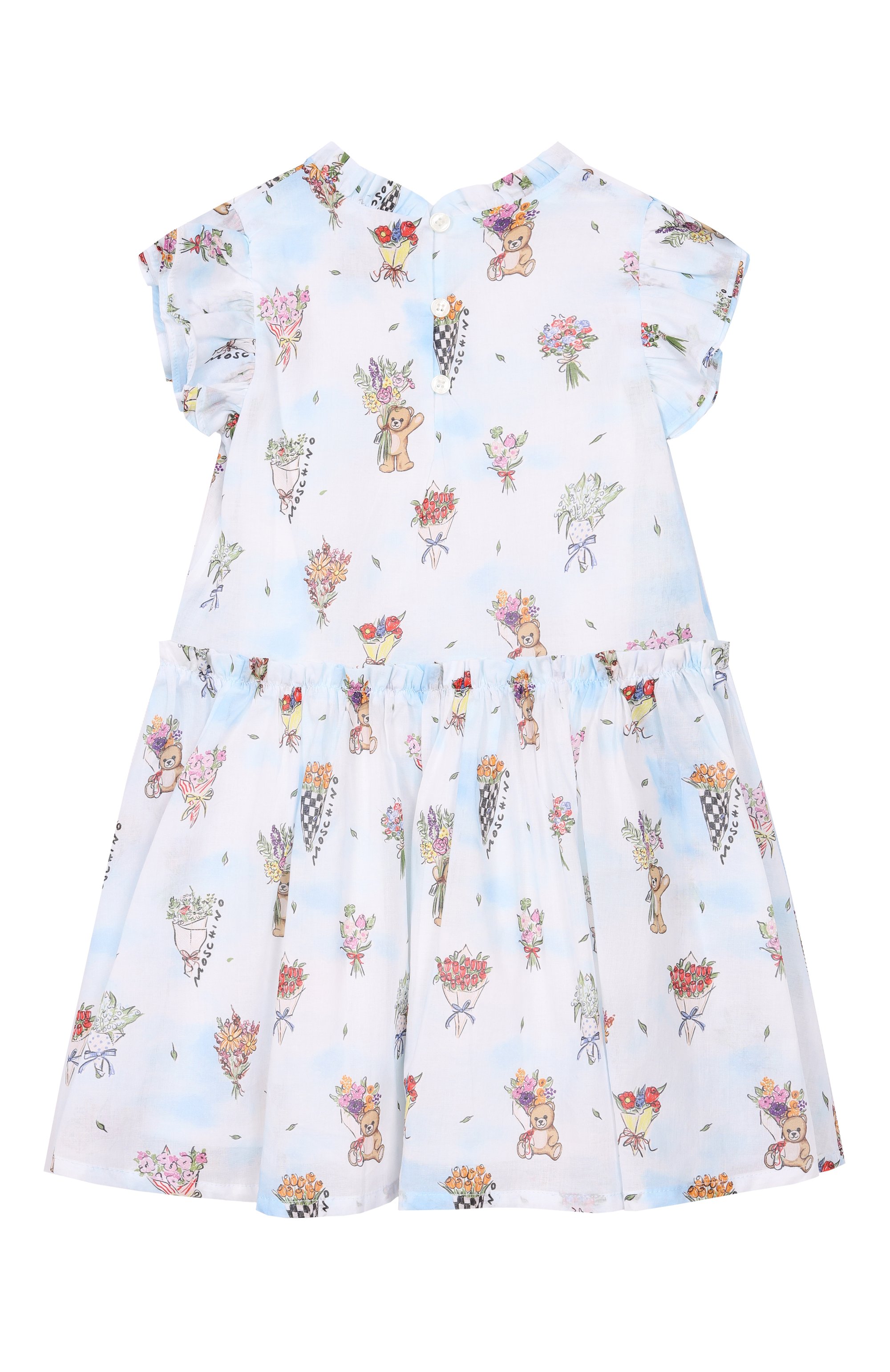 Хлопковое платье MOSCHINO голубого цвета по цене 29950 руб., арт. HDV0HH/L1B14, фото 2 Хлопковое платье MOSCHINO, арт. HDV0HH/L1B14, фото 2