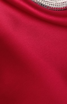 Женское атласное платье VERSACE красного цвета, арт. 1018072/1A12742 | Фото 6 (Драгоценные камни: Проставлено; Длина Ж (юбки, платья, шорты): Макси; Материал внешний: Шелк; Материал сплава: Проставлено; Женское Кросс-КТ: Платье-одежда; Случай: Вечерний; Рукава: На бретелях)