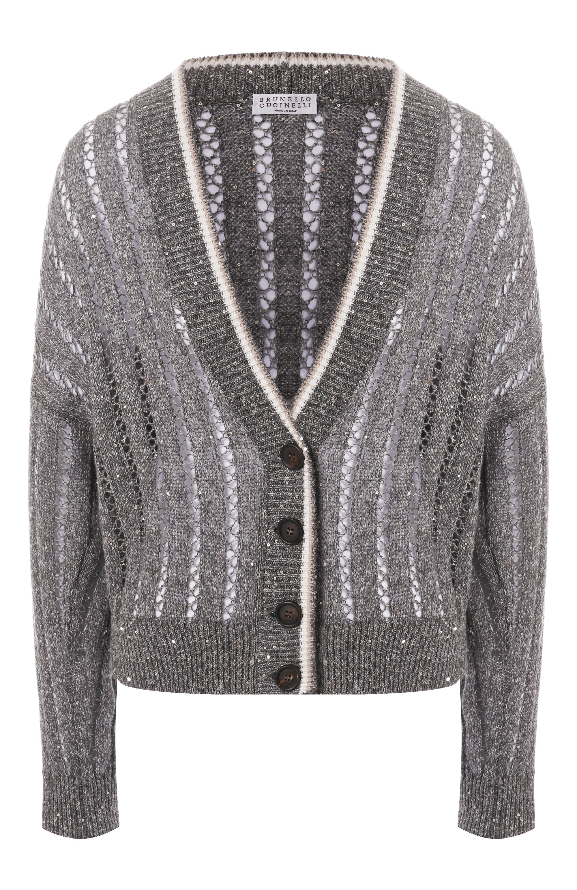 Льняной кардиган BRUNELLO CUCINELLI, арт. MC0559416, фото 1