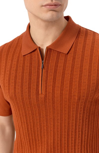 Поло из хлопка и шелка BOSS CAMEL оранжевого цвета по цене 52950 руб., арт. 50560052, фото 5 Поло из хлопка и шелка BOSS CAMEL, арт. 50560052, фото 5