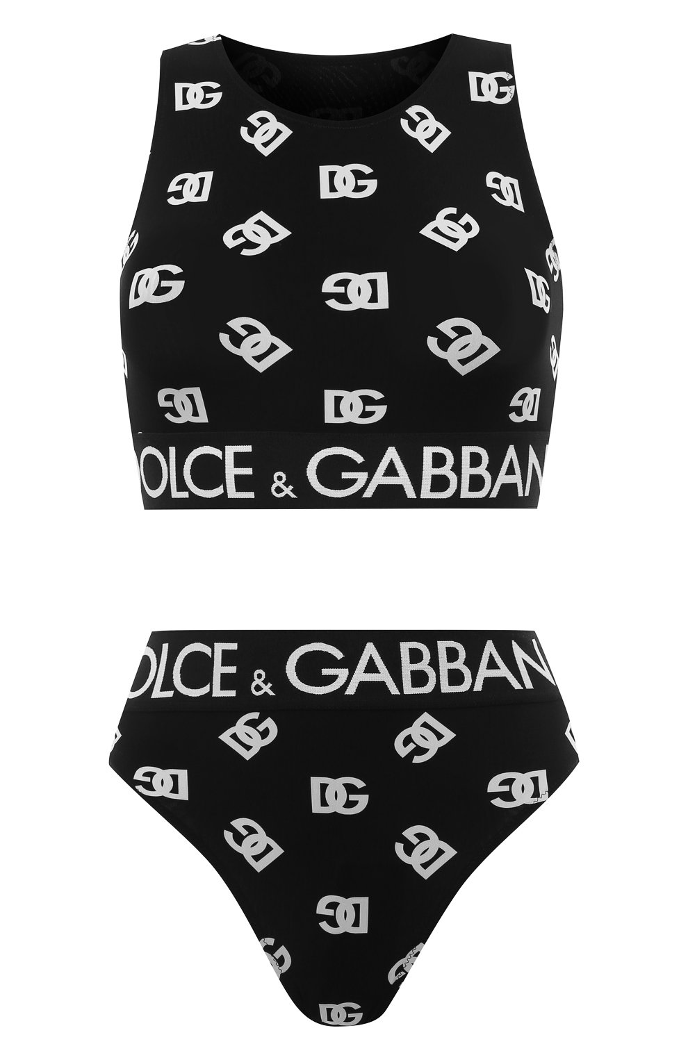 Раздельный купальник DOLCE & GABBANA черно-белого цвета по цене 52050 руб., арт. 08B68J/FSG1W, фото 1 Раздельный купальник DOLCE & GABBANA, арт. 08B68J/FSG1W, фото 1