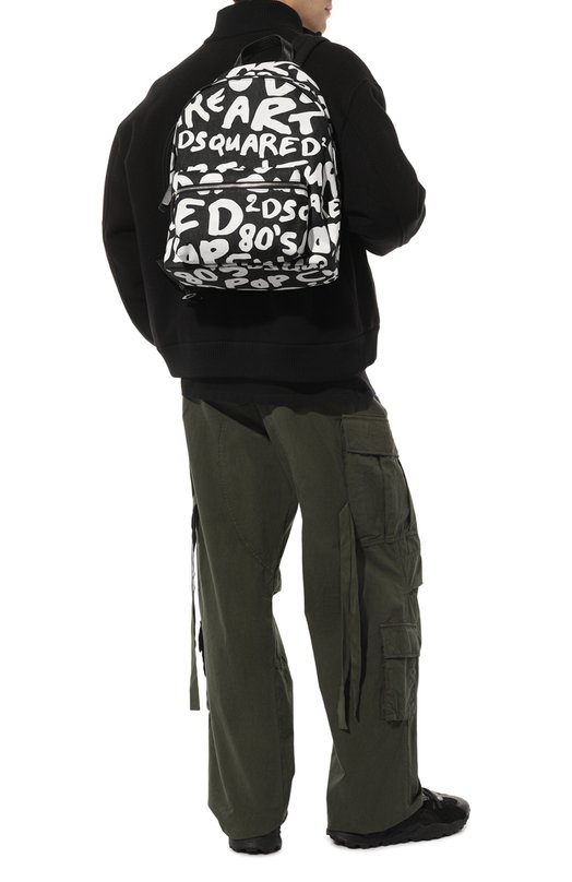Текстильный рюкзак Dsquared2 BPM0108 Чёрно-белый  BPM0108 Фото 7
