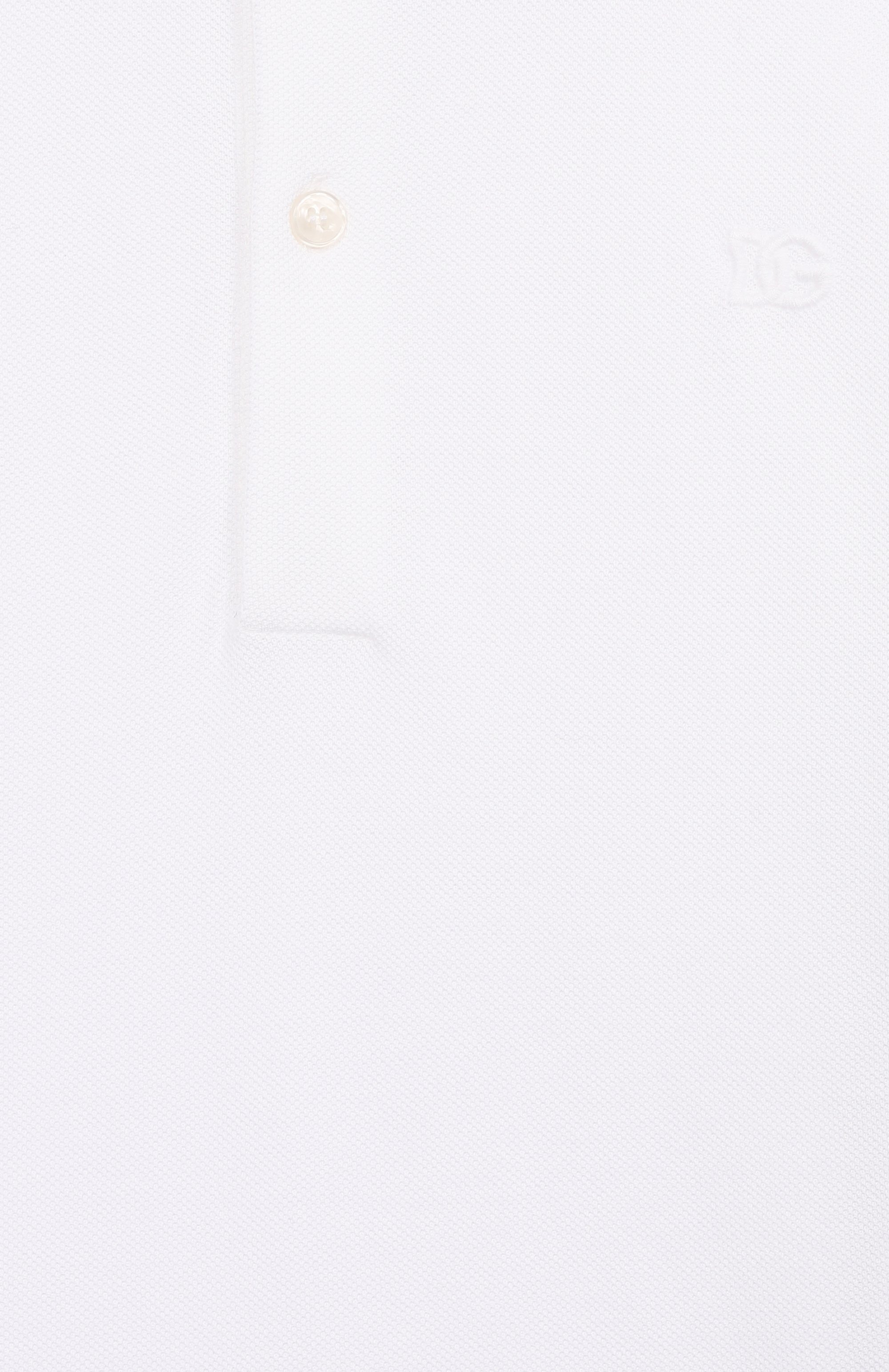 Хлопковое поло DOLCE & GABBANA белого цвета по цене 29650 руб., арт. L4JTCE/G7PLG/8-12+, фото 3 Хлопковое поло DOLCE & GABBANA, арт. L4JTCE/G7PLG/8-12+, фото 3