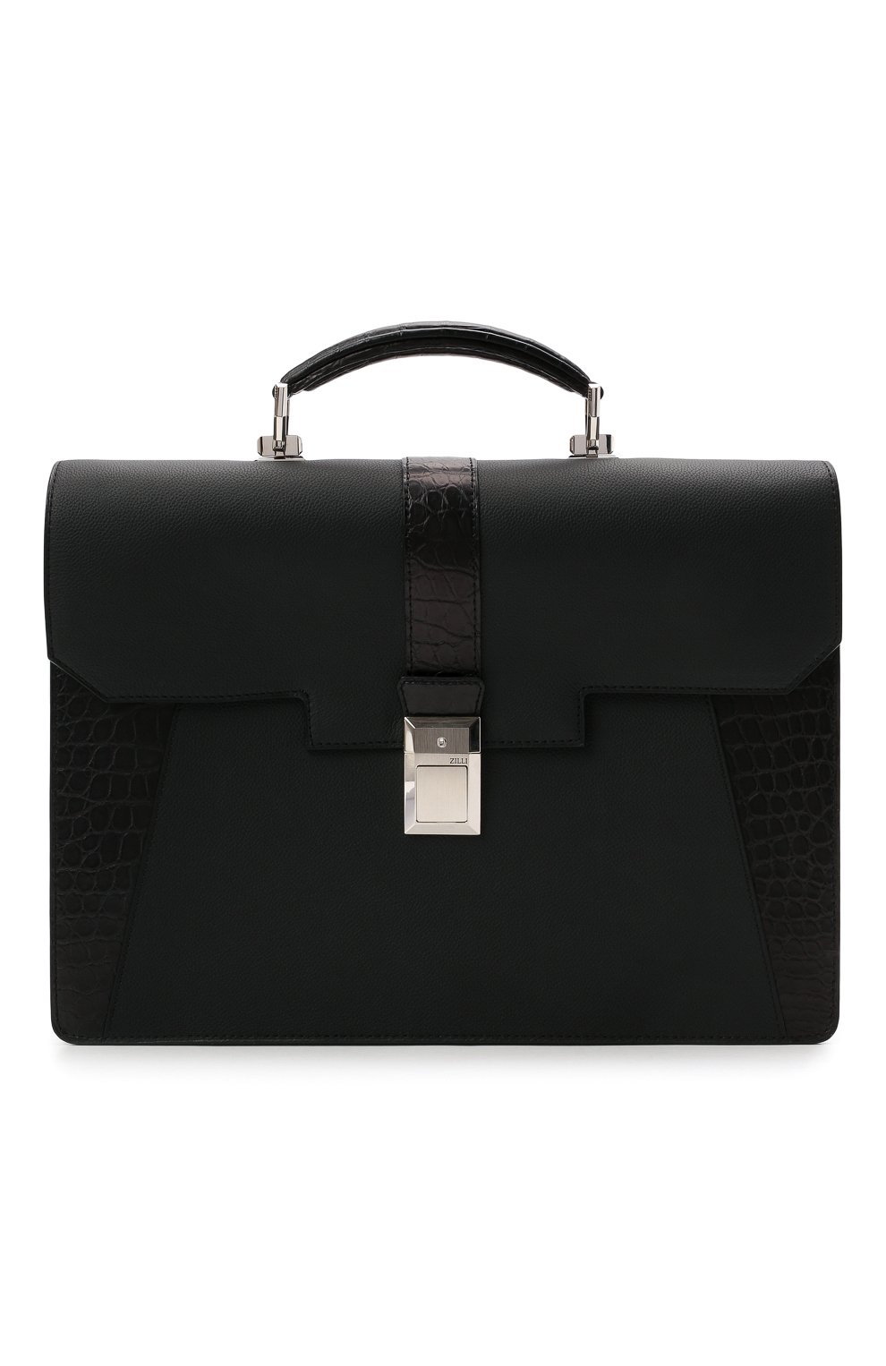 Портфель с отделкой из кожи крокодила ZILLI, арт. MJL-0BB04-A0490/0001/CP0R, фото 1