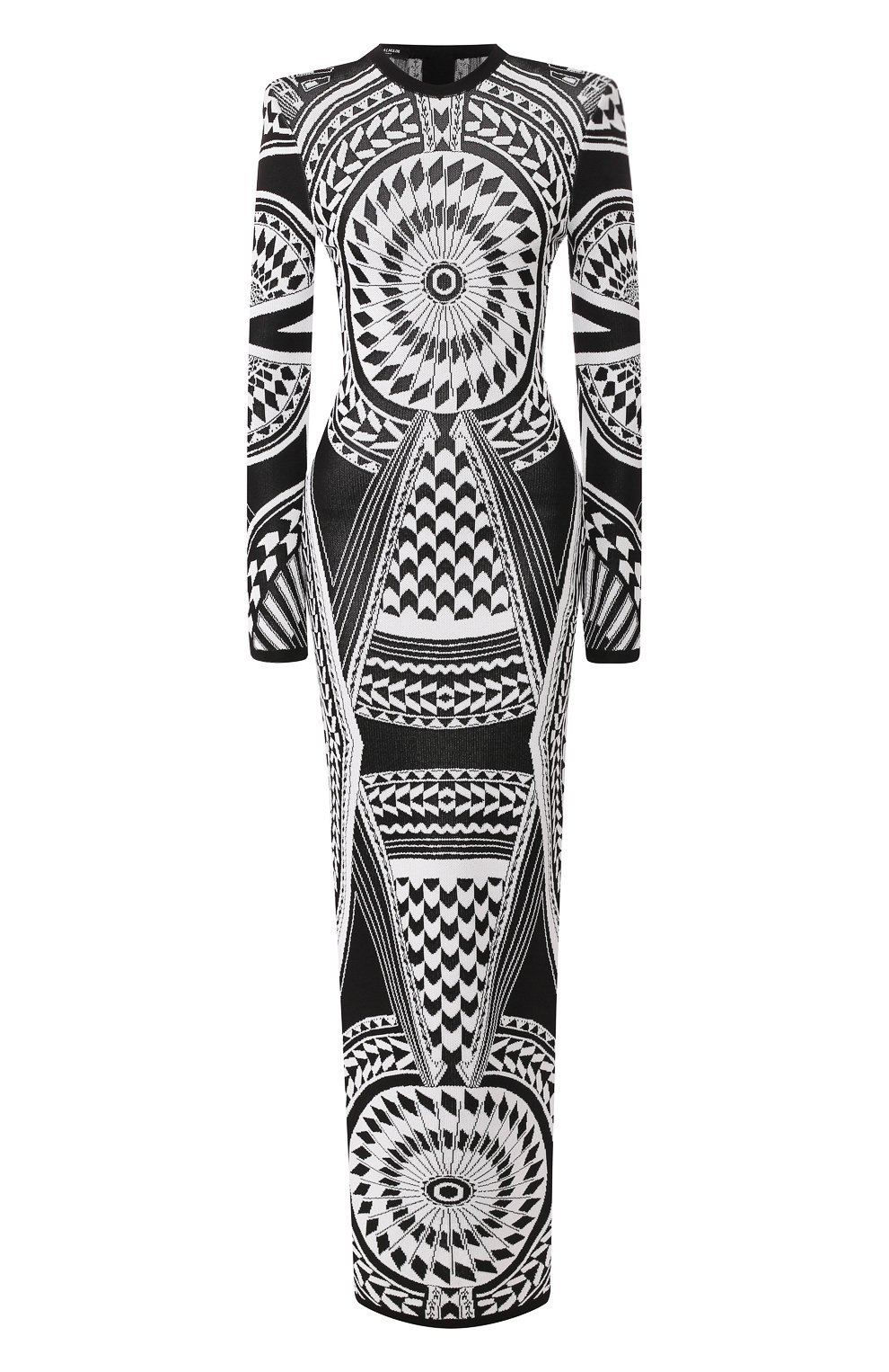 Платье-макси BALMAIN черно-белого цвета по цене 274000 руб., арт. TF16850/K041, фото 1 Платье-макси BALMAIN, арт. TF16850/K041, фото 1