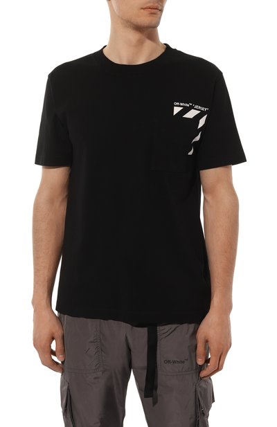 Хлопковая футболка OFF-WHITE, арт. OMAA128C99JER0011001, фото 3