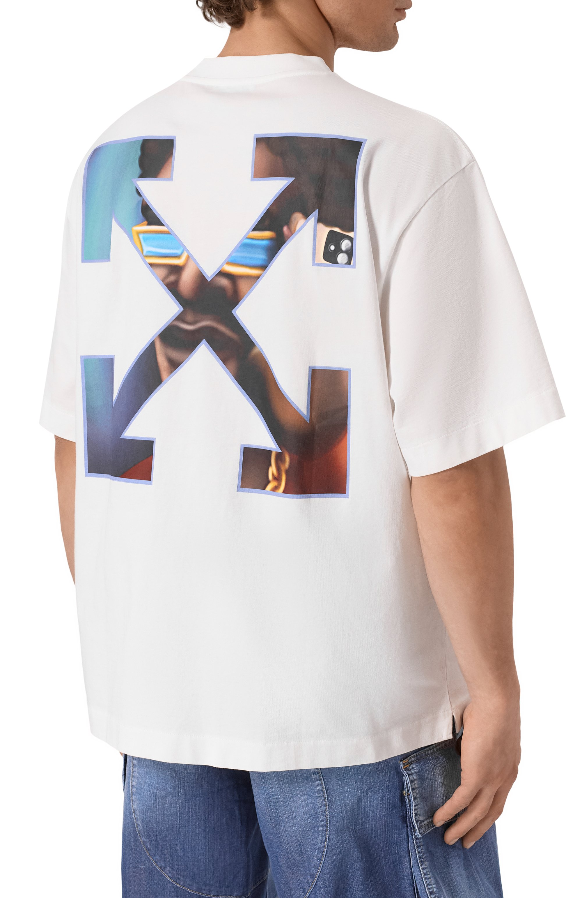 Хлопковая футболка OFF-WHITE, арт. 0MAA120S25JER00G, фото 4