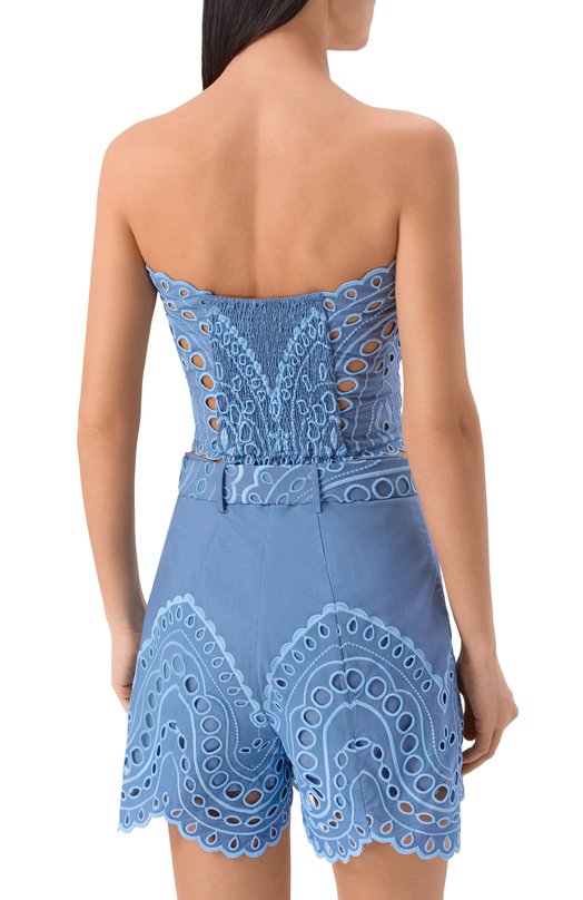 Хлопковый топ Charo Ruiz Ibiza 263100 Голубой  263100 Фото 4