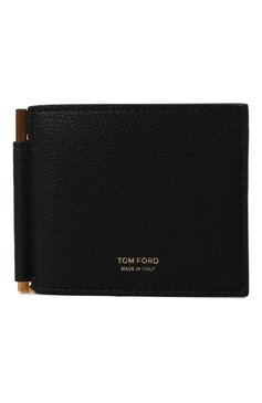 Мужской кожаный зажим для купюр TOM FORD черного цвета, арт. Y0231T/LCL158 | Фото 1 (Материал сплава: Проставлено; Материал: Натуральная кожа; Нос: Не проставлено)