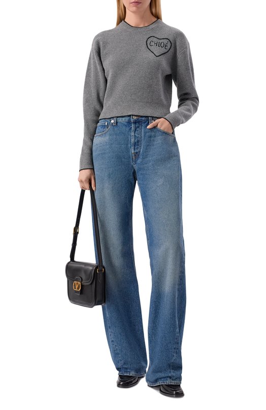 Пуловер из шерсти и кашемира Chloé CH26SMP39710 Серый  CH26SMP39710 Фото 2