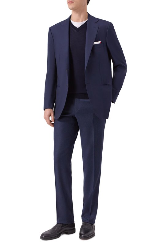 Шерстяной пиджак Kiton UG81K0982823 Синий  UG81K0982823 Фото 2