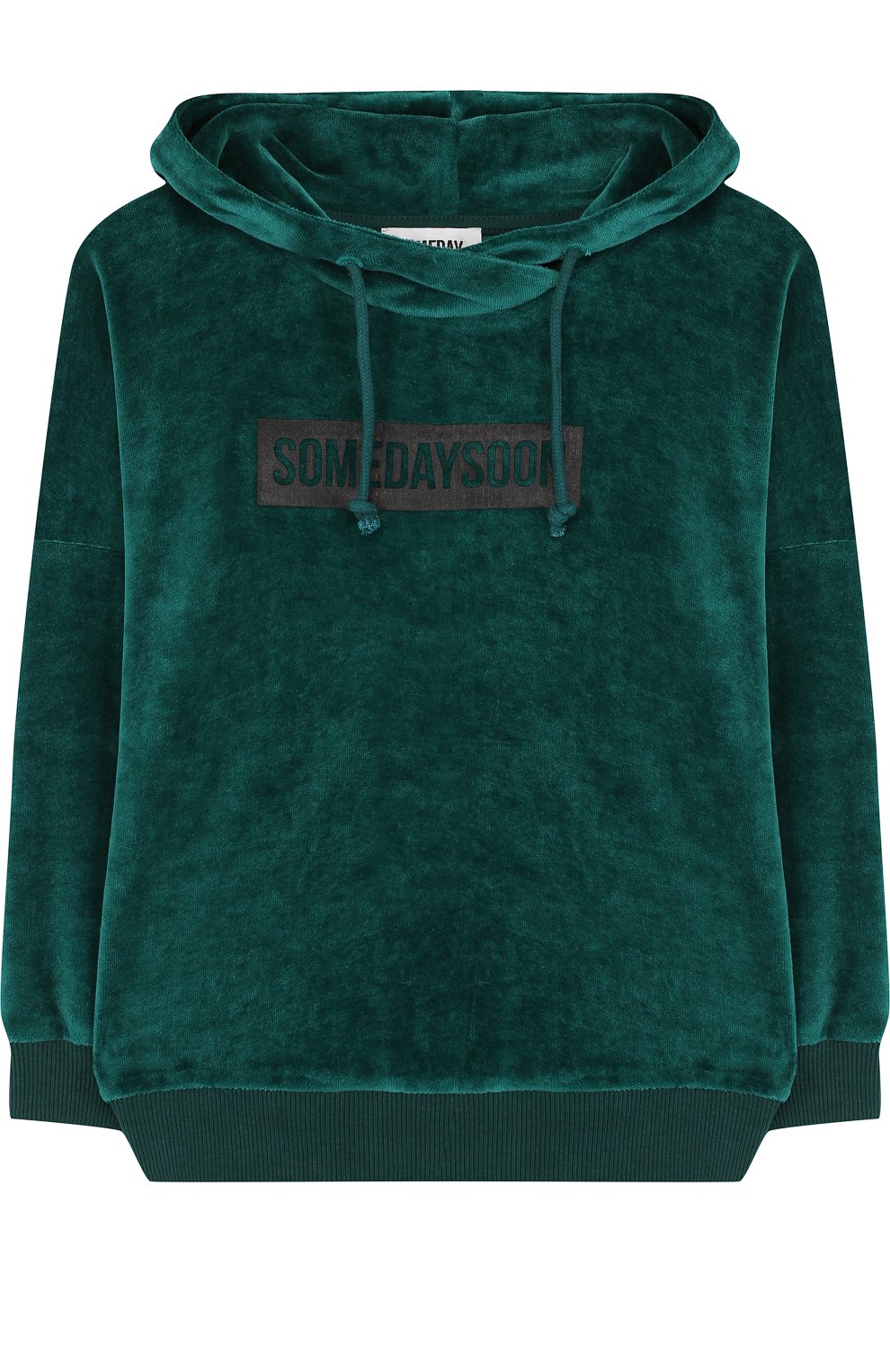 Бархатное худи с логотипом бренда SOMETIME SOON, арт. 70130364, фото 1
