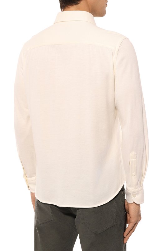 Рубашка из хлопка и кашемира Sonrisa Кремовый, фото 4