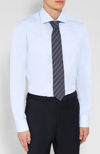 Хлопковая сорочка с воротником акула KITON, арт. UCIH0003708, фото 4