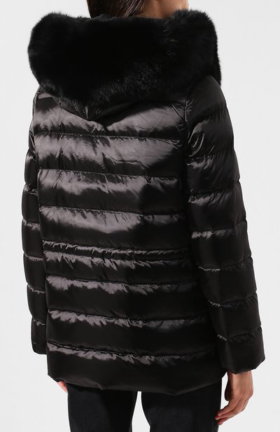 Стеганая куртка с капюшоном и подстежкой из меха кролика YS ARMY PARIS, арт. 9WFV04272NY5X, фото 4