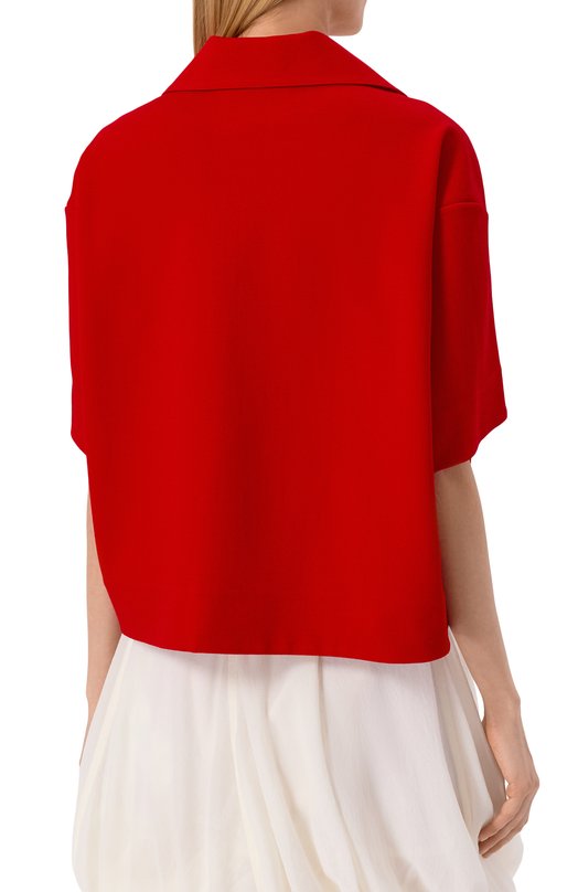 Поло из вискозы Jil Sander J02GL0108/J20340 Красный  J02GL0108/J20340 Фото 4