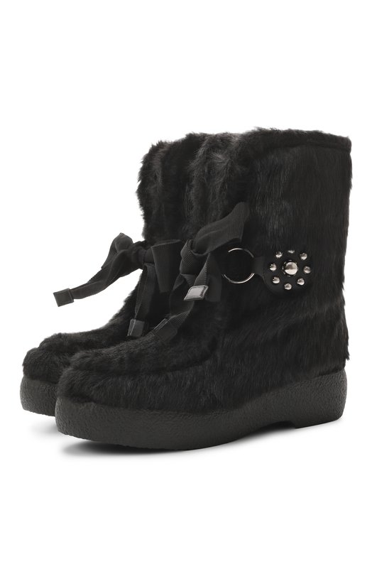 Полусапоги Snowish из экомеха Valentino 7W2S0MM7/XFE Чёрный 7W2S0MM7/XFE