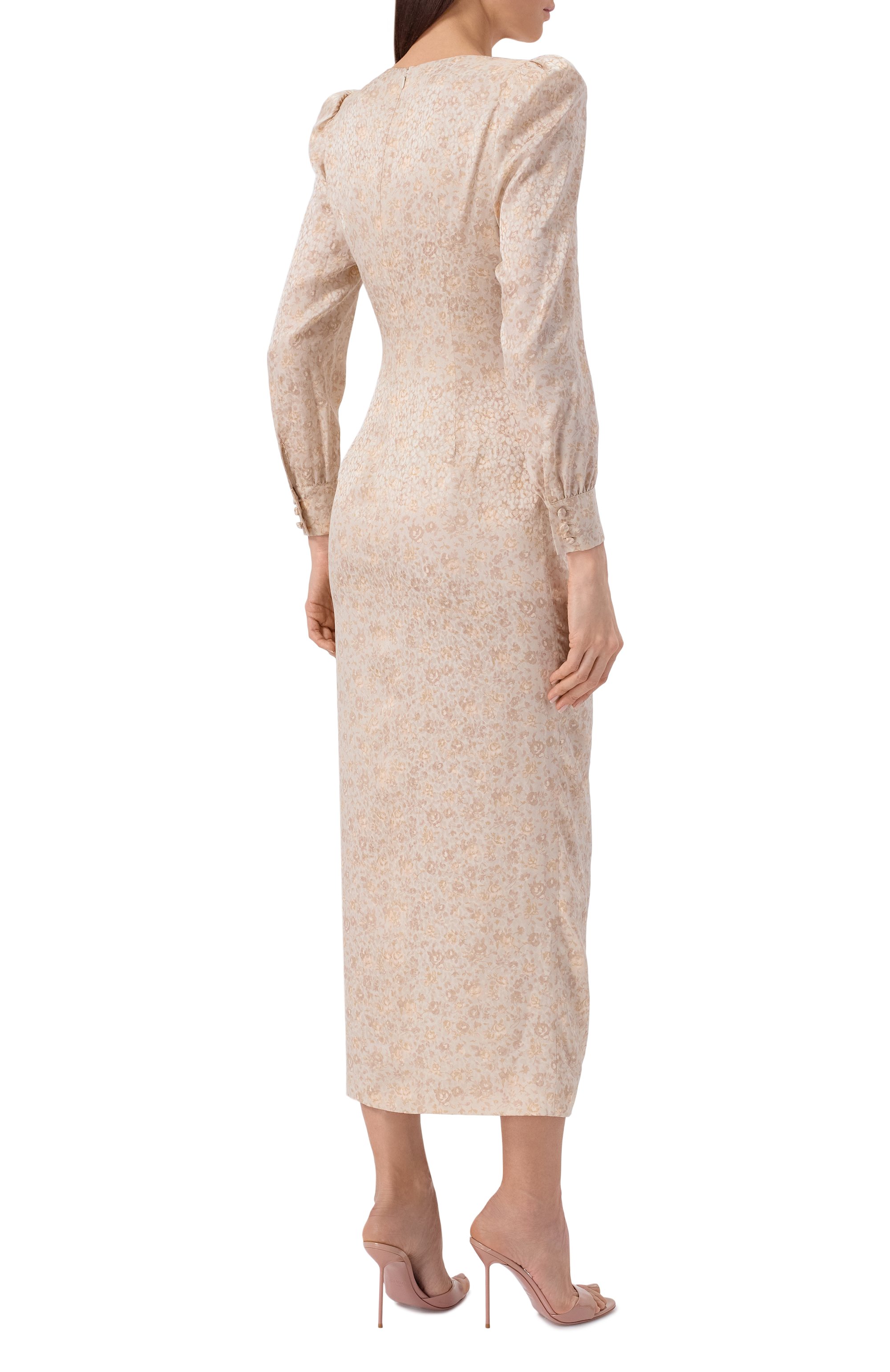 Шелковое платье ALESSANDRA RICH бежевого цвета по цене 345000 руб., арт. FABX4287/F4670, фото 3 Шелковое платье ALESSANDRA RICH, арт. FABX4287/F4670, фото 3