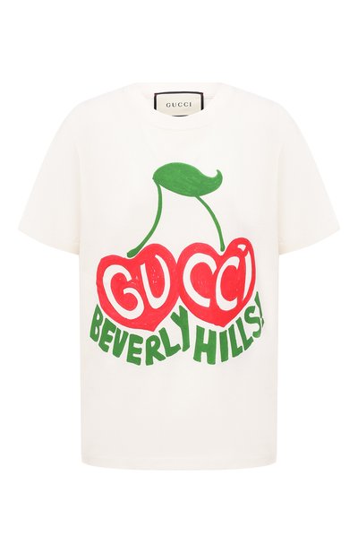 Женская хлопковая футболка GUCCI, арт. 580762/XJCRJ