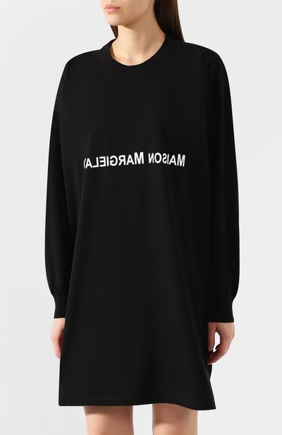 Платье из смеси шерсти и хлопка MM6 черного цвета по цене 39200 руб., арт. S32CU0084/S16875, фото 3 Платье из смеси шерсти и хлопка MM6, арт. S32CU0084/S16875, фото 3