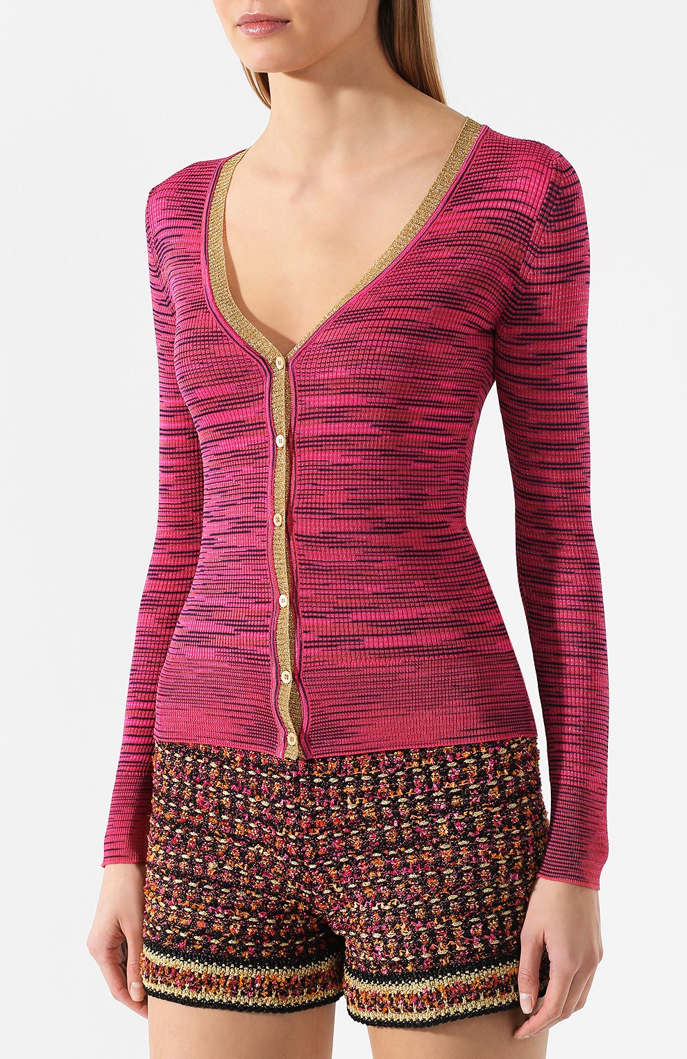 Кардиган из смеси хлопка и вискозы M MISSONI фуксия цвета по цене 25850 руб., арт. 2DM00007/2K0006, фото 3 Кардиган из смеси хлопка и вискозы M MISSONI, арт. 2DM00007/2K0006, фото 3