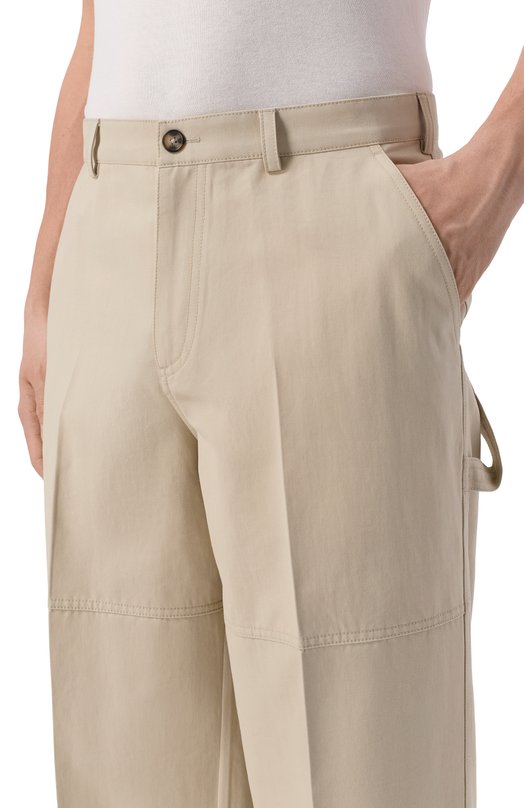 Брюки из хлопка и шерсти 12 STOREEZ 135519 Бежевый  135519 Фото 5