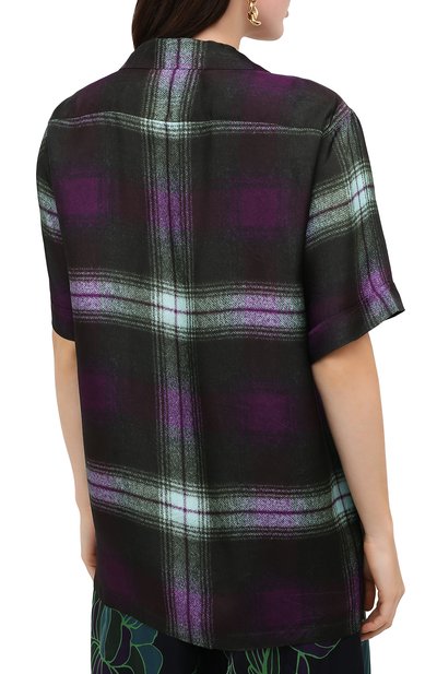 Рубашка из вискозы DRIES VAN NOTEN хаки цвета по цене 47500 руб., арт. 202-30778-1086, фото 4 Рубашка из вискозы DRIES VAN NOTEN, арт. 202-30778-1086, фото 4
