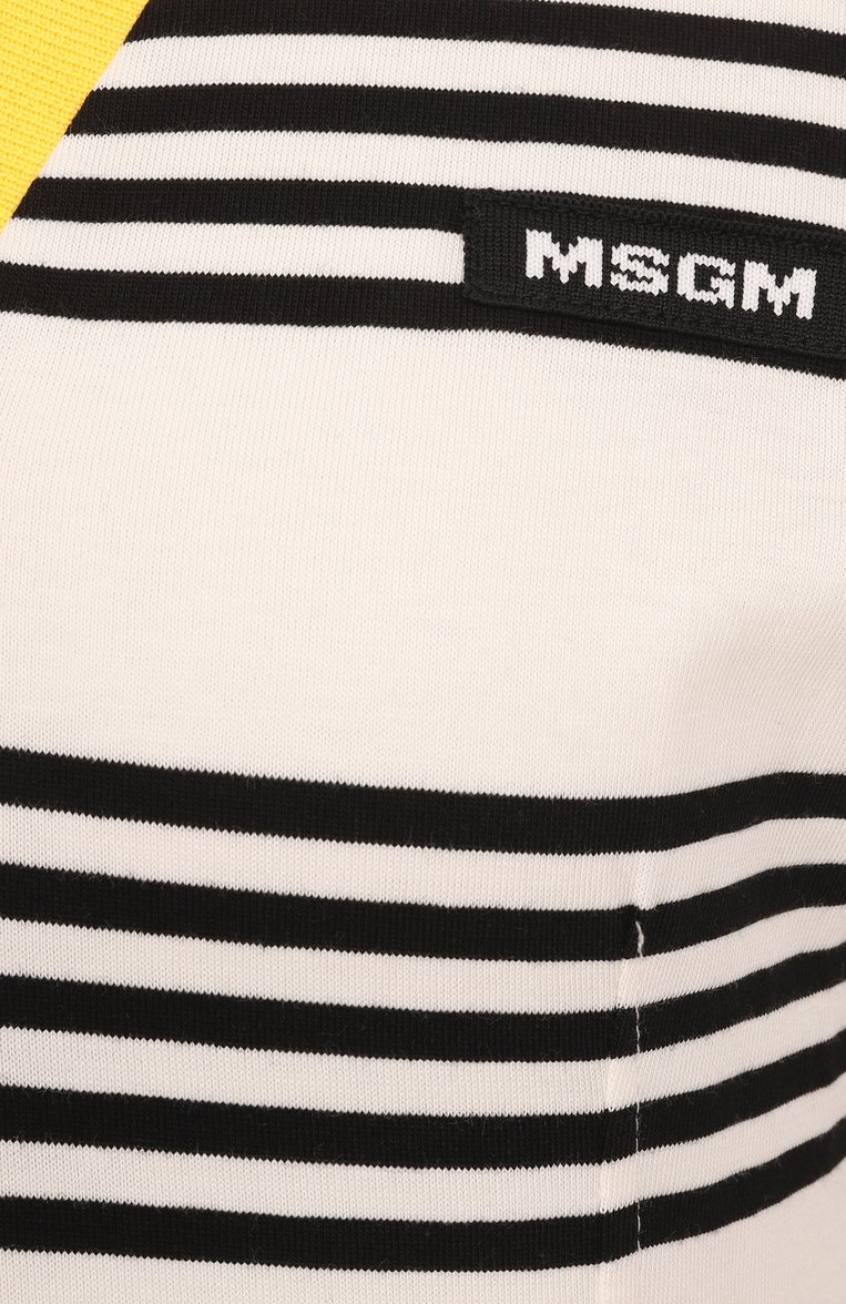 Женское хлопковое платье MSGM молочного цвета, арт. 3841MDA90/257128 | Фото 6 (Длина Ж (юбки, платья, шорты): Мини; Материал внешний: Хлопок; Рукава: Короткие; Женское Кросс-КТ: Платье-одежда; Случай: Повседневный; Стили: Кэжуэл)