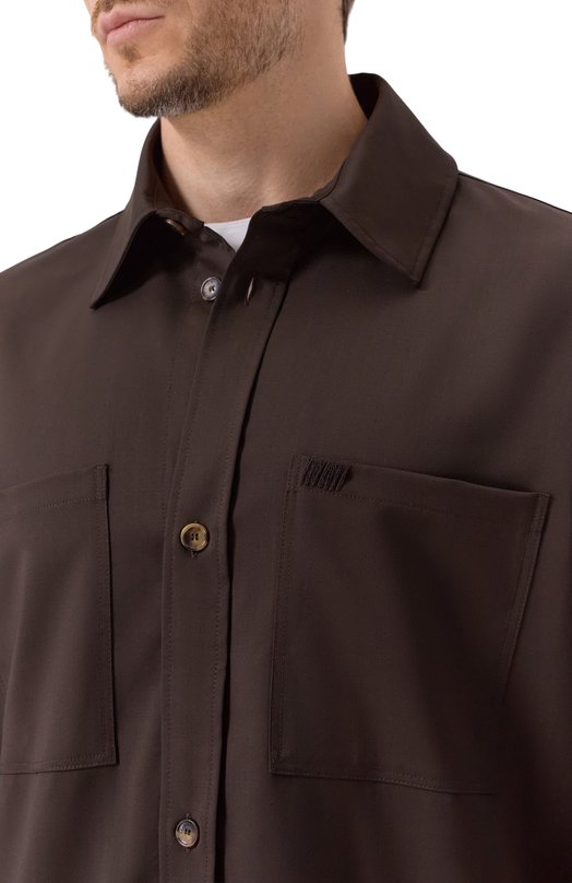 Шерстяная рубашка Laneus F5LAMA0V123 Коричневый  F5LAMA0V123 Фото 5