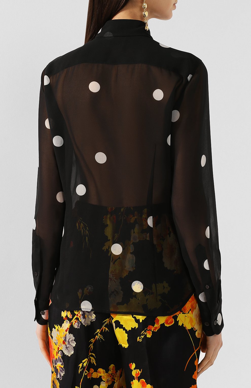 Блузка в горох DRIES VAN NOTEN черного цвета по цене 68850 руб., арт. 201-18641-9421, фото 4 Блузка в горох DRIES VAN NOTEN, арт. 201-18641-9421, фото 4