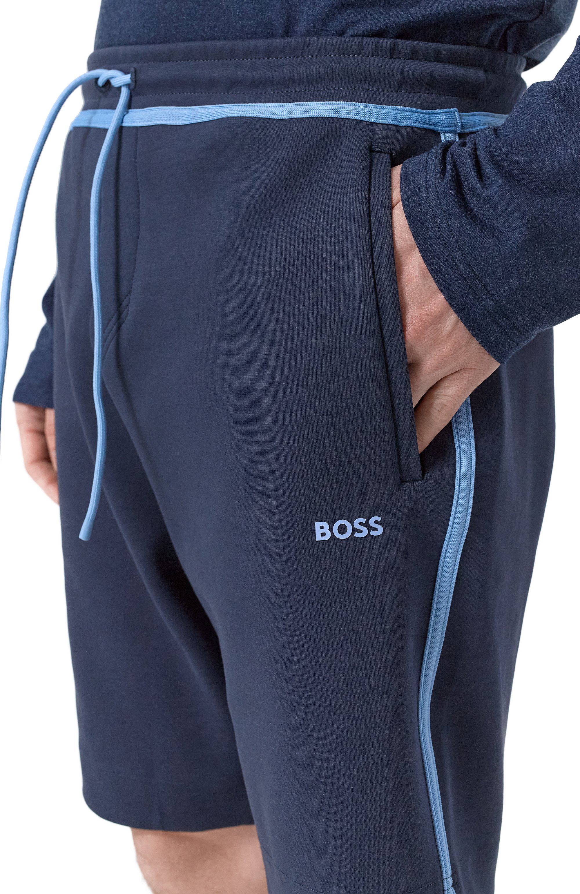 Хлопковые шорты BOSS GREEN темно-синего цвета по цене 17950 руб., арт. 50530051, фото 5 Хлопковые шорты BOSS GREEN, арт. 50530051, фото 5