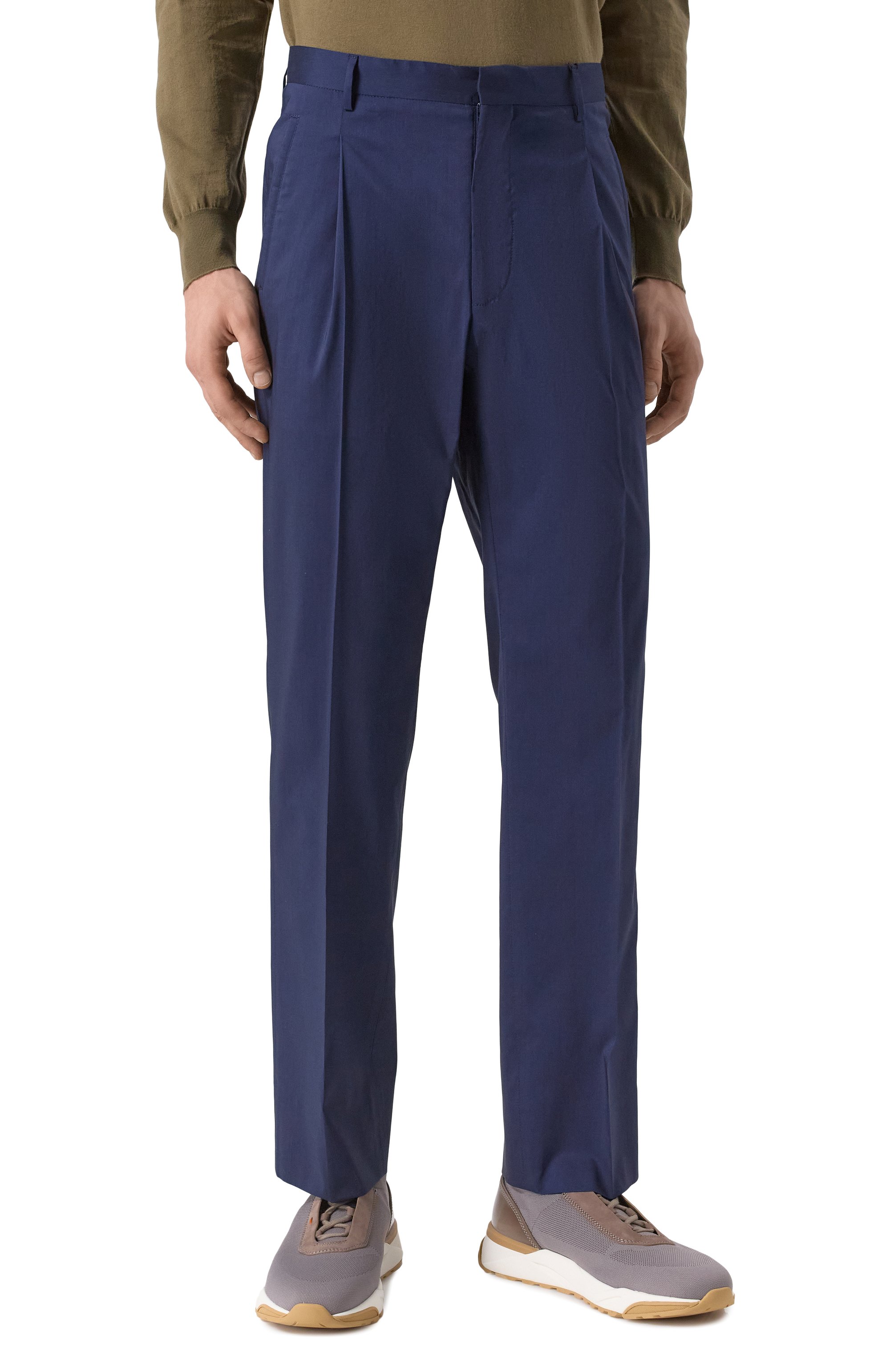 Брюки из хлопка и шелка CORNELIANI темно-синего цвета по цене 63400 руб., арт. 254545-2514528, фото 3 Брюки из хлопка и шелка CORNELIANI, арт. 254545-2514528, фото 3