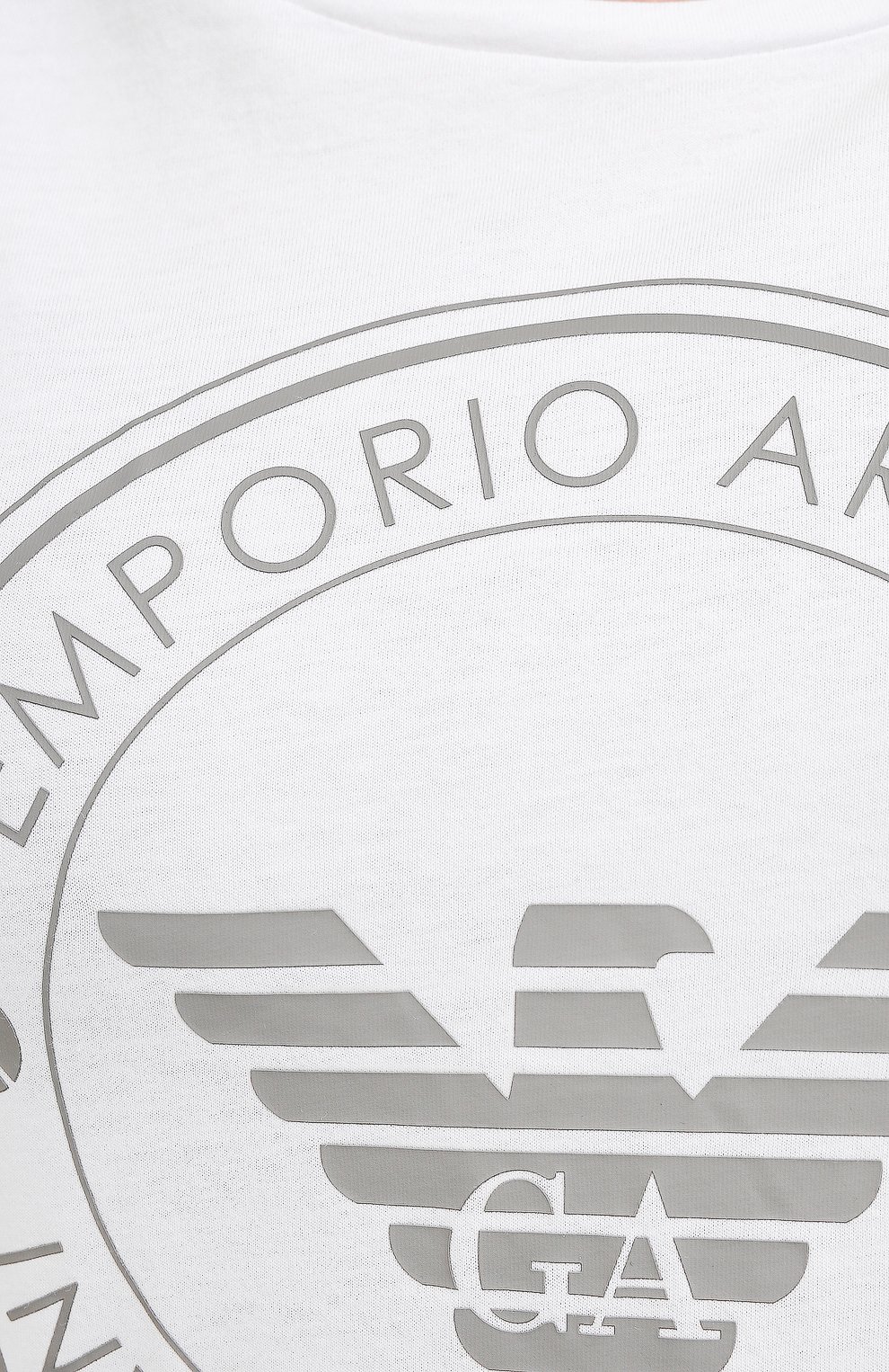 Хлопковая футболка EMPORIO ARMANI белого цвета по цене 8995 руб., арт. 164340/1P255, фото 5 Хлопковая футболка EMPORIO ARMANI, арт. 164340/1P255, фото 5