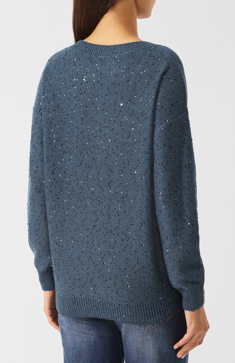 Пуловер из смеси кашемира и шелка с v-образным вырезом BRUNELLO CUCINELLI, арт. M73541012, фото 4