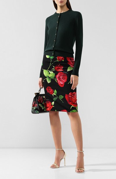 Кашемировый кардиган DOLCE & GABBANA зеленого цвета по цене 113000 руб., арт. FX451T/JAWQP, фото 2 Кашемировый кардиган DOLCE & GABBANA, арт. FX451T/JAWQP, фото 2